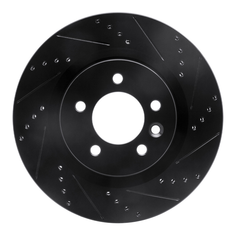 Land Rover LR3 Brake Rotor (1) - Front Right - R1 Concepts - Drilled & Slotted - Black - `05-`09 Land Rover LR3 Brake Rotor (1) - Front Right - R1 Concepts - Drilled & Slotted - Black - `05-`09